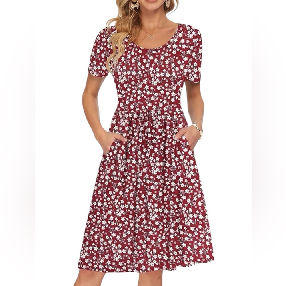 MOLERANI Fit & Flare Super Soft Knit Dress w/Petal Sleeves & Pockets NWT Sz Med